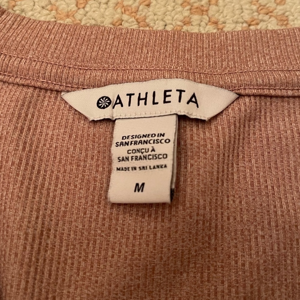 Athleta Uptempo Ribbed long sleeve light pink women’s size medium - Picture 6 of 6